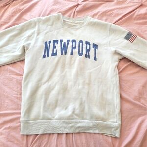 Brandy Melville John Galt Erica Newport Crewneck Sweatshirt American Flag Patch